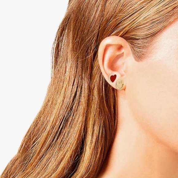 New Betsey Johnson Smiley Stud Earrings Set - Picture 2 of 6